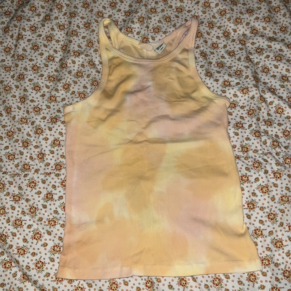Levi’s Tie Dye Ribbed Tank Top Size S - Yellow/Orange - Summer Festival Basic - Picture 3 of 4